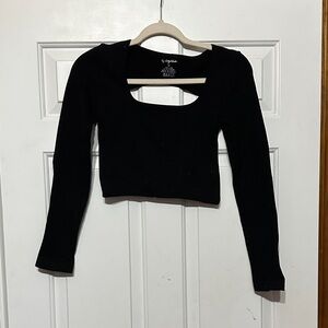 By Together ribbed open back crop top